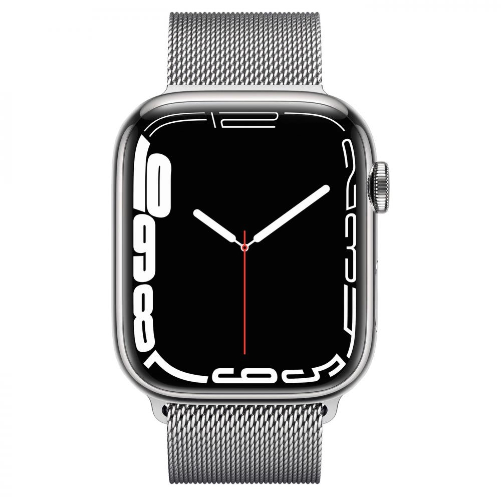 Apple Watch Series 7 45mm Milanese Kumush rang