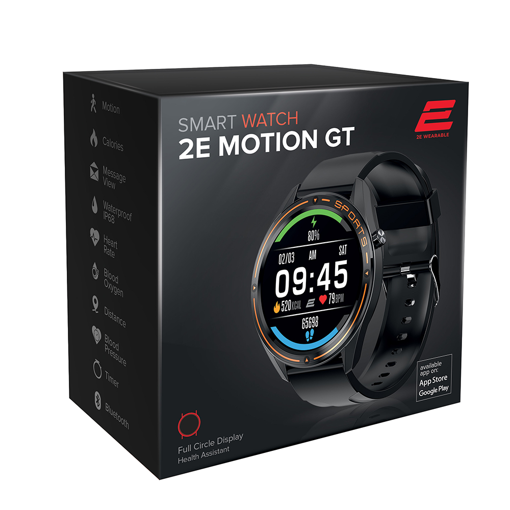 Смарт часы 2E Watch Motion GT 46mm, Черный - Апельсин | ERC